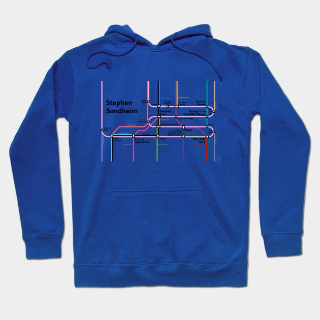 Stephen Sondheim Metro Subway Line - Horizontal Hoodie by RetroFitted